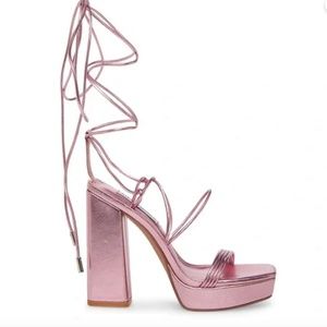 Like New Steve Madden Manzie Metallic Pink Platforms